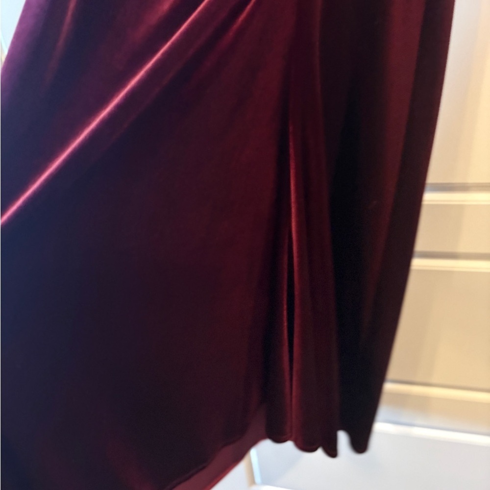 Vintage Robbie Bee Burgundy Velvet  Surplice Rockabilly Grunge Dress Size 10 - Picture 6 of 12